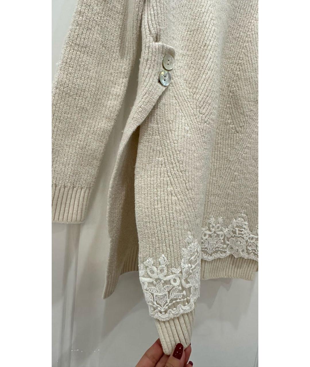 ERMANNO SCERVINO Бежевый шерстяной джемпер / свитер, фото 4