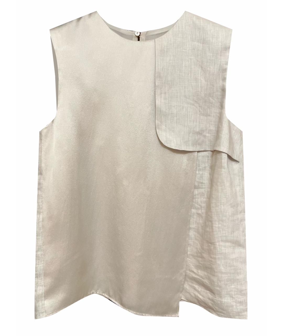 MAX MARA Бежевая льняная блузы, фото 1