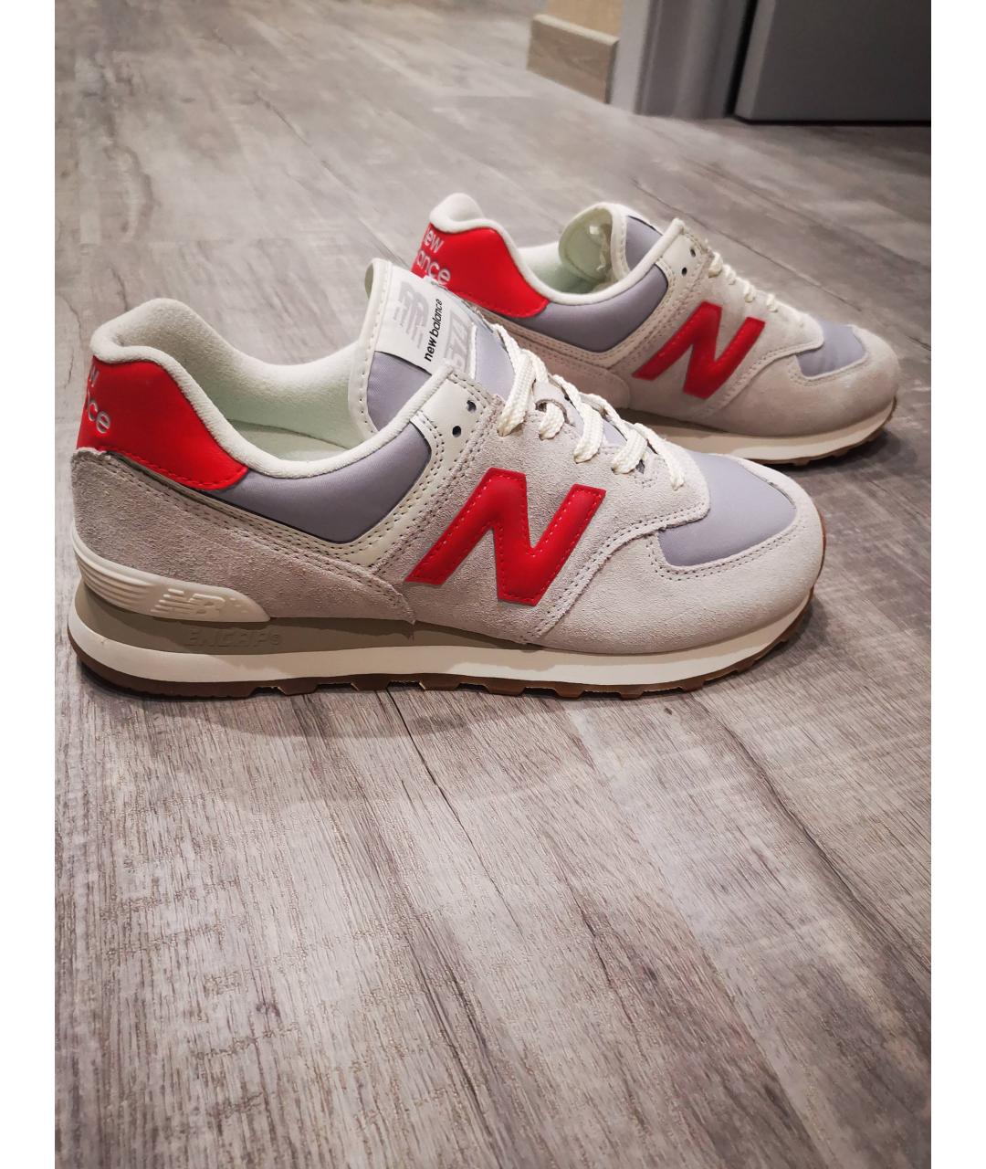 NEW BALANCE Серые замшевые высокие кроссовки / кеды, фото 5