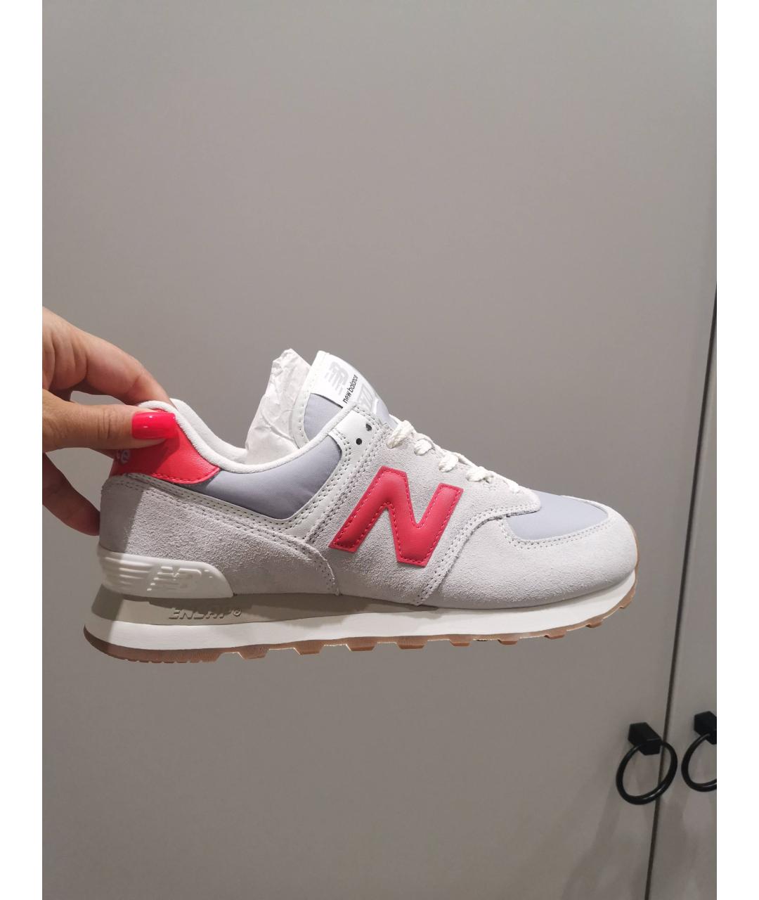 NEW BALANCE Серые замшевые высокие кроссовки / кеды, фото 8