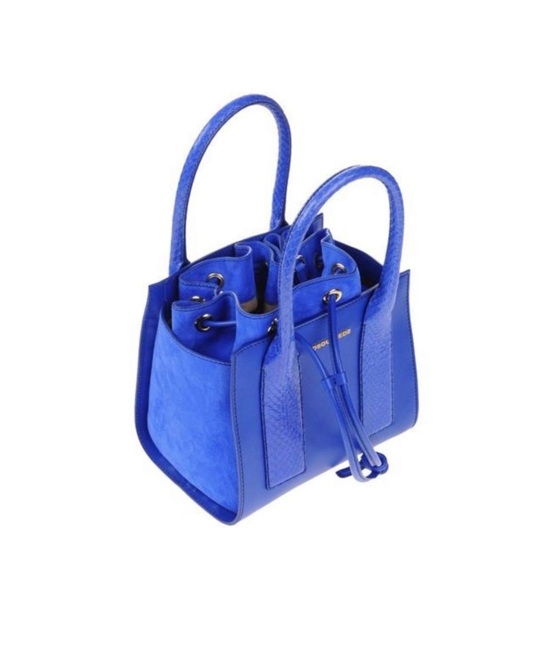 DSQUARED2 Синяя кожаная сумка с короткими ручками, фото 2