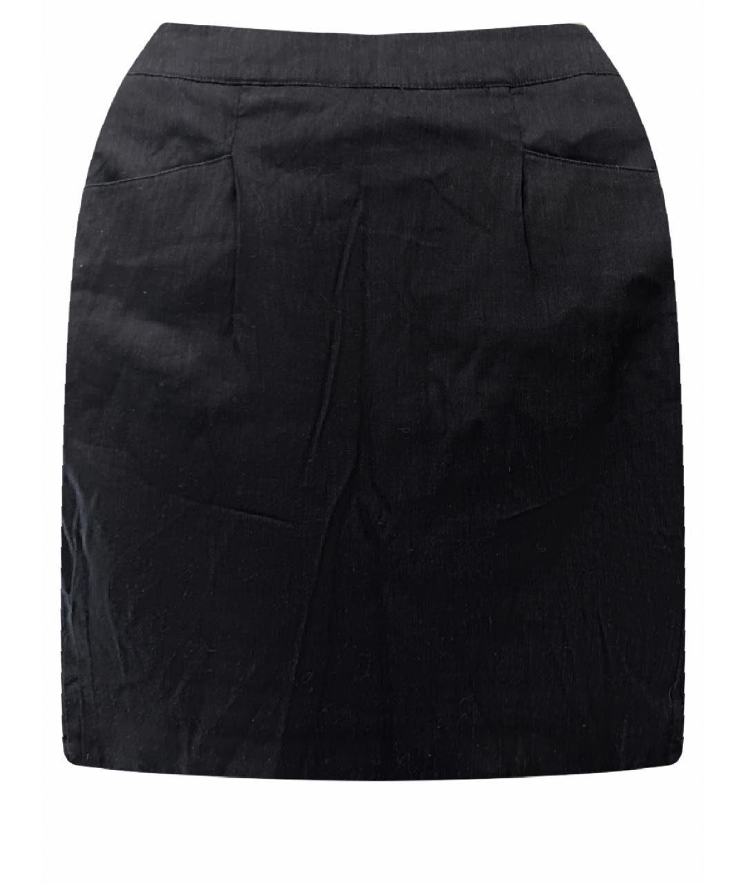 VERSACE JEANS COUTURE Черная льняная юбка мини, фото 1