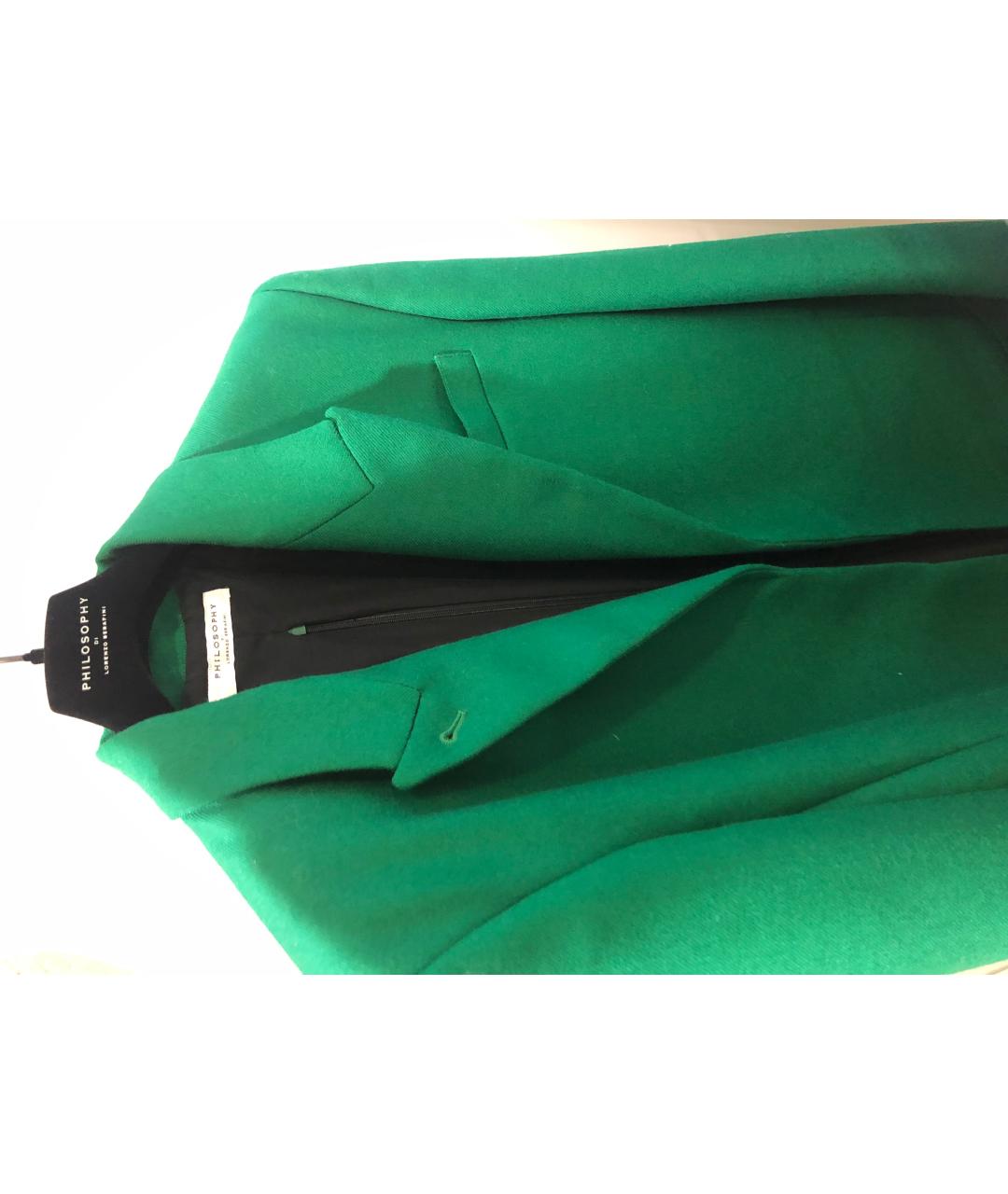 PHILOSOPHY DI LORENZO SERAFINI Зеленый шерстяной жакет/пиджак, фото 6