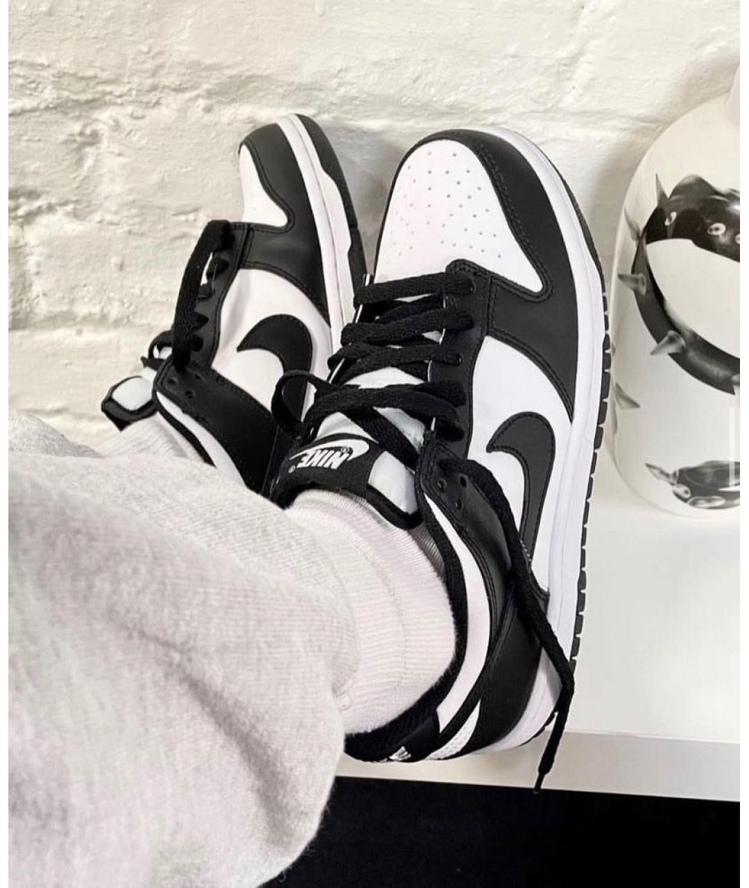 NIKE Черные кожаные низкие кроссовки / кеды, фото 2