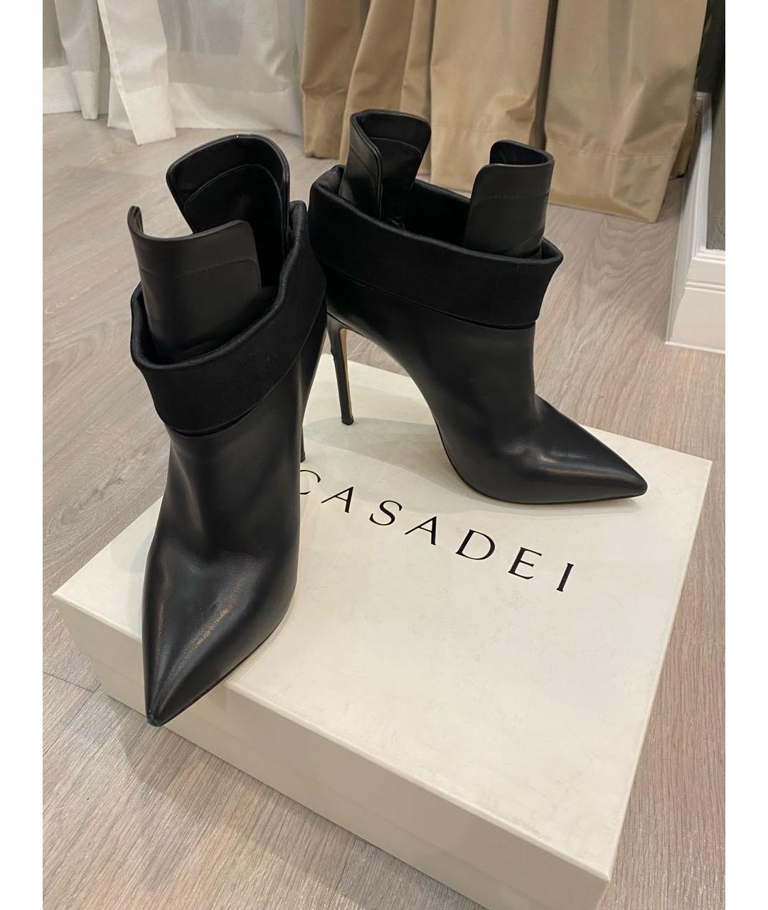 CASADEI Черные кожаные ботильоны, фото 2