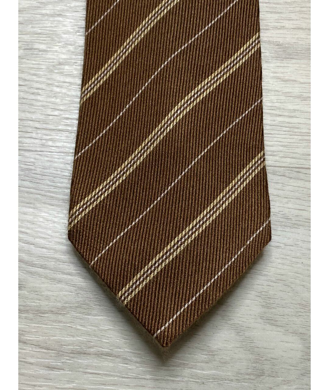 PATRICK HELLMANN Коричневый шелковый галстук, фото 2