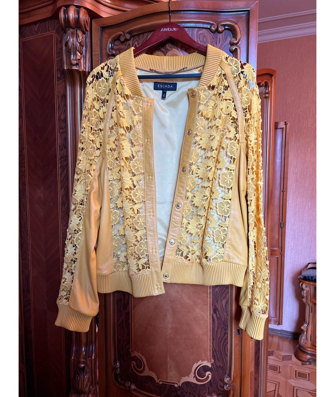 ESCADA Желтая кожаная куртка, фото 8
