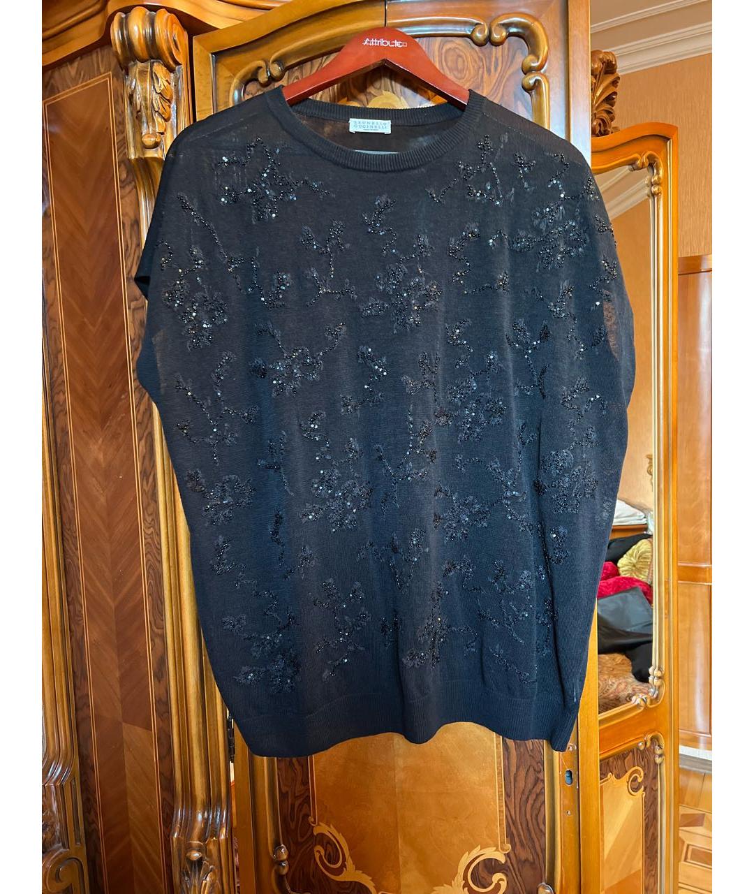 BRUNELLO CUCINELLI Черный полиамидовый джемпер / свитер, фото 7