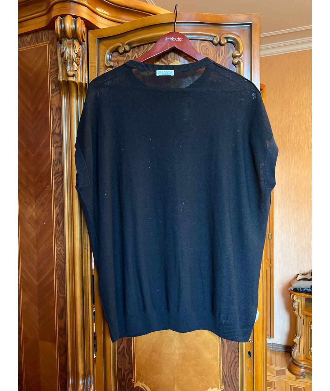 BRUNELLO CUCINELLI Черный полиамидовый джемпер / свитер, фото 5