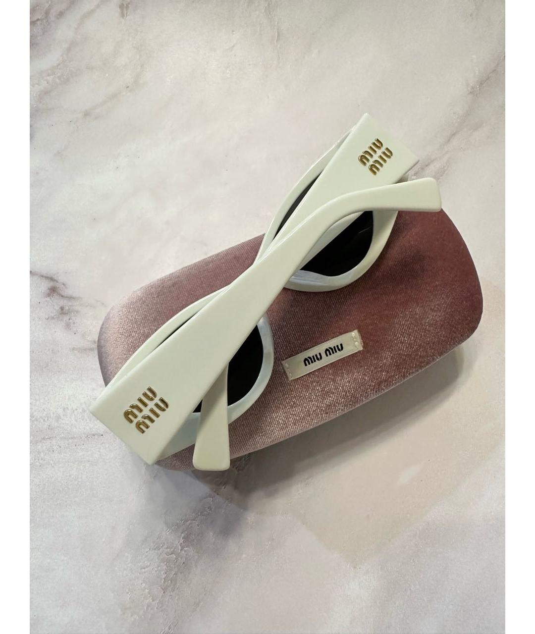 MIU MIU Белые металлические солнцезащитные очки, фото 4