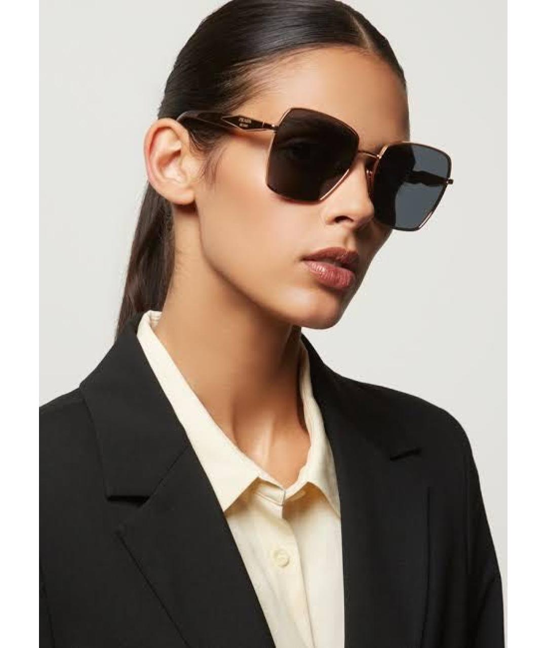 PRADA Темно-синие металлические солнцезащитные очки, фото 3