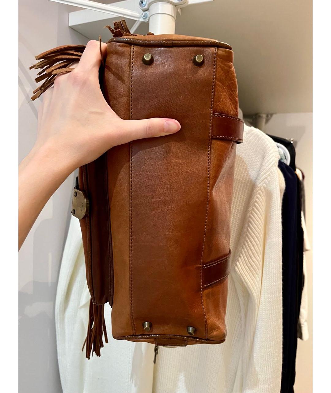 BARBARA BUI Коричневая кожаная сумка с короткими ручками, фото 3