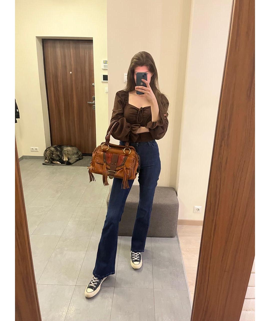 BARBARA BUI Коричневая кожаная сумка с короткими ручками, фото 7