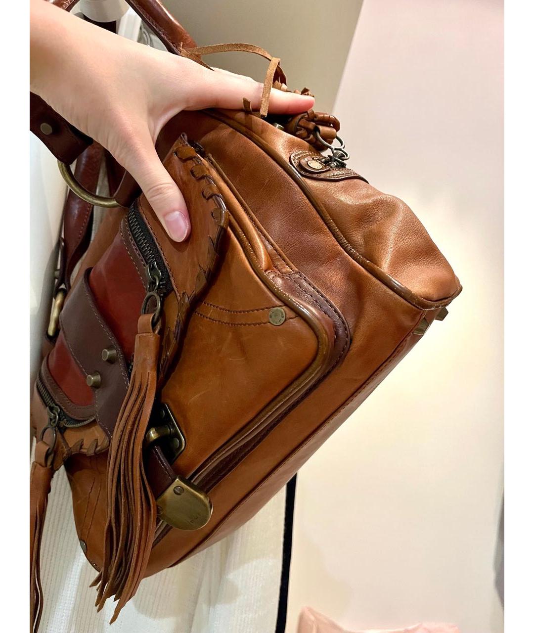 BARBARA BUI Коричневая кожаная сумка с короткими ручками, фото 6