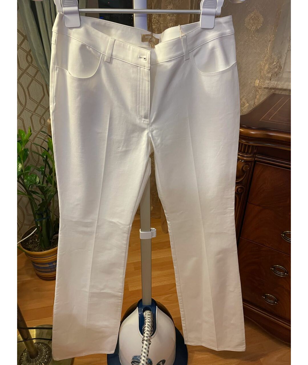 MICHAEL KORS COLLECTION Белые хлопковые брюки широкие, фото 3