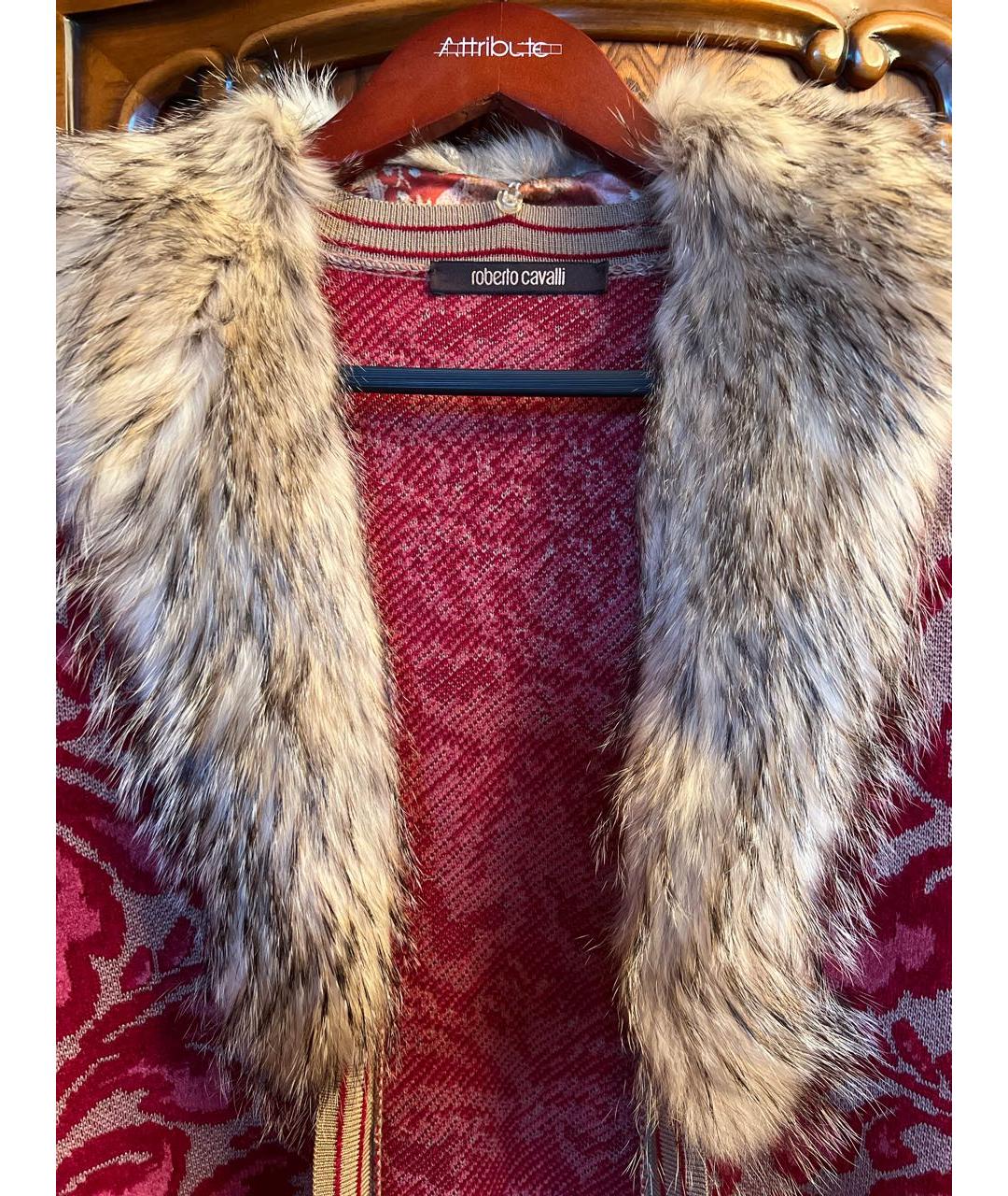 ROBERTO CAVALLI Красное шерстяное пальто, фото 2