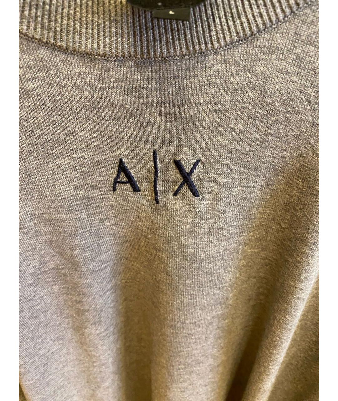 ARMANI EXCHANGE Серый хлопковый джемпер / свитер, фото 4