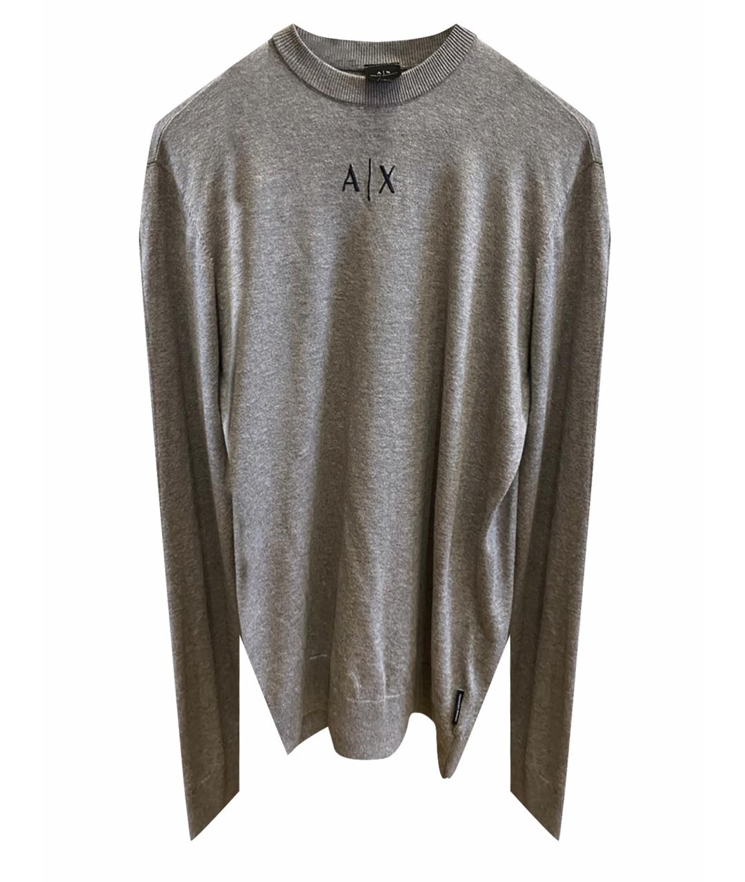 ARMANI EXCHANGE Серый хлопковый джемпер / свитер, фото 1