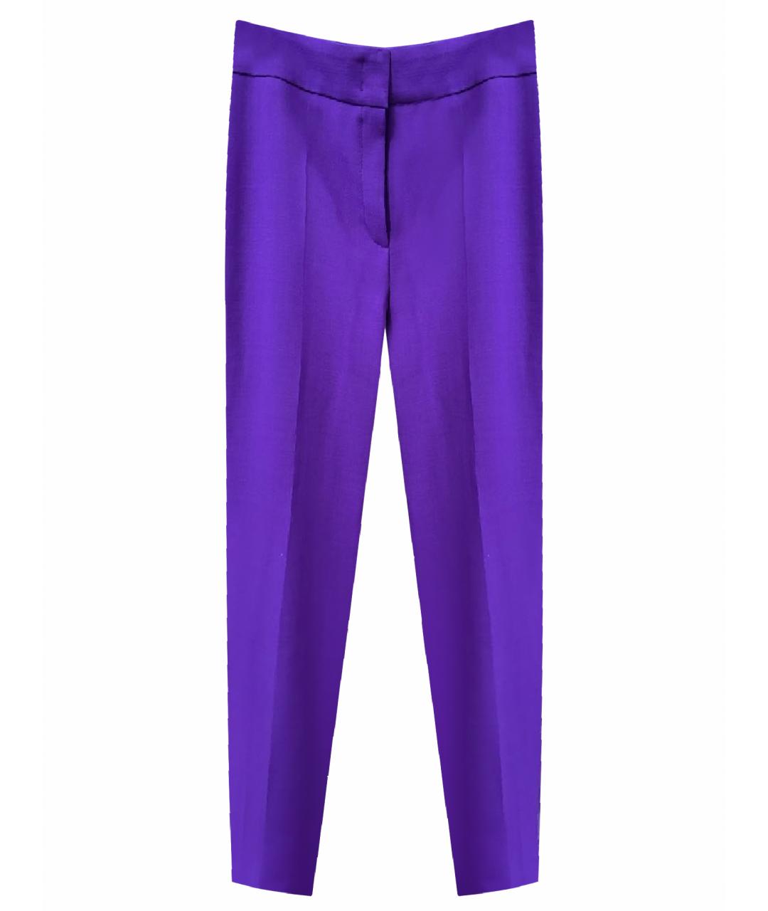 ESCADA Фиолетовые хлопко-эластановые прямые брюки, фото 1