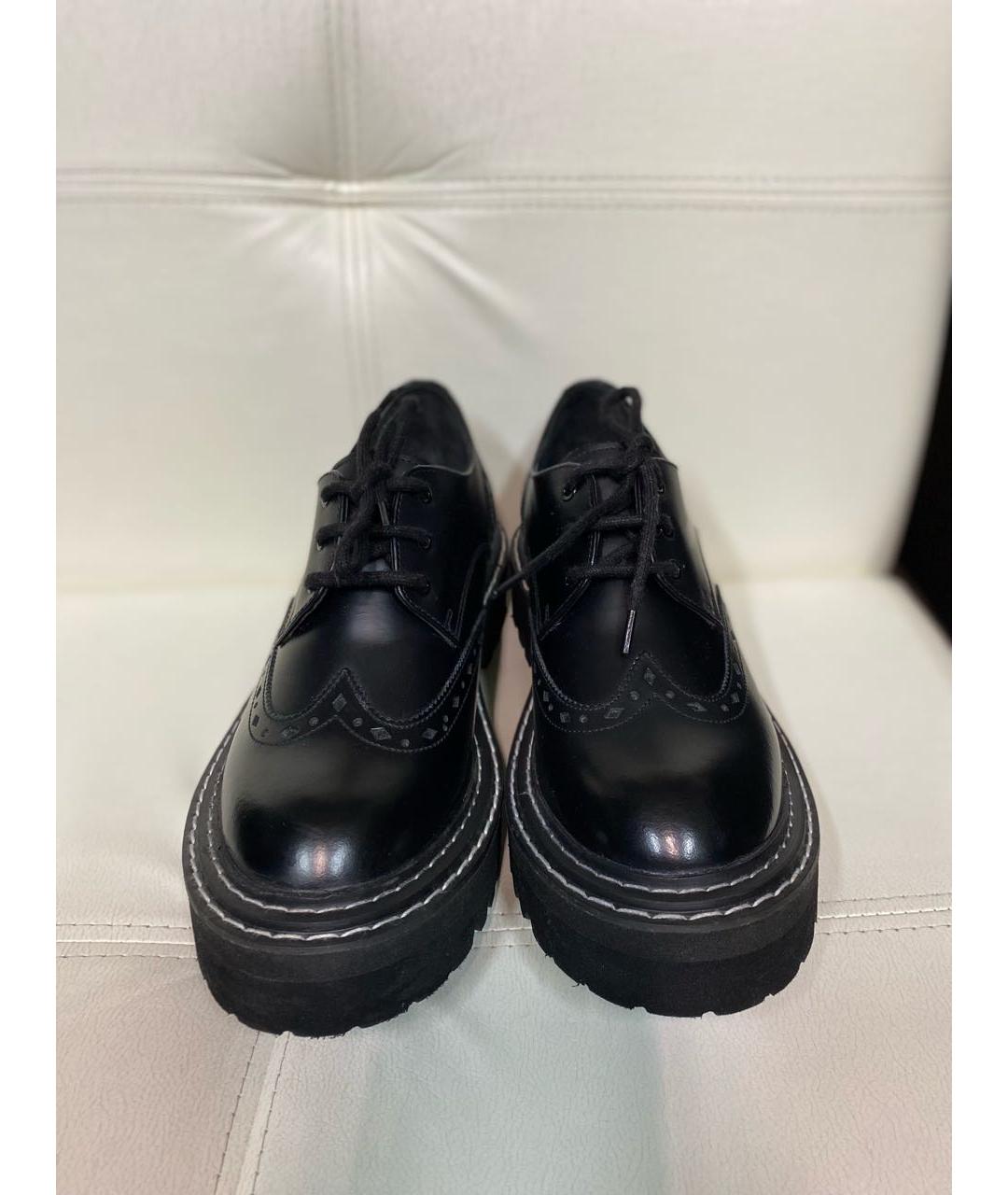 KARL LAGERFELD Черные кожаные брогги и оксфорды, фото 2