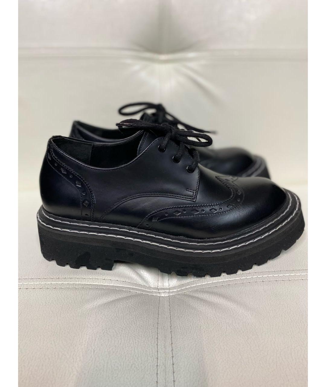 KARL LAGERFELD Черные кожаные брогги и оксфорды, фото 8