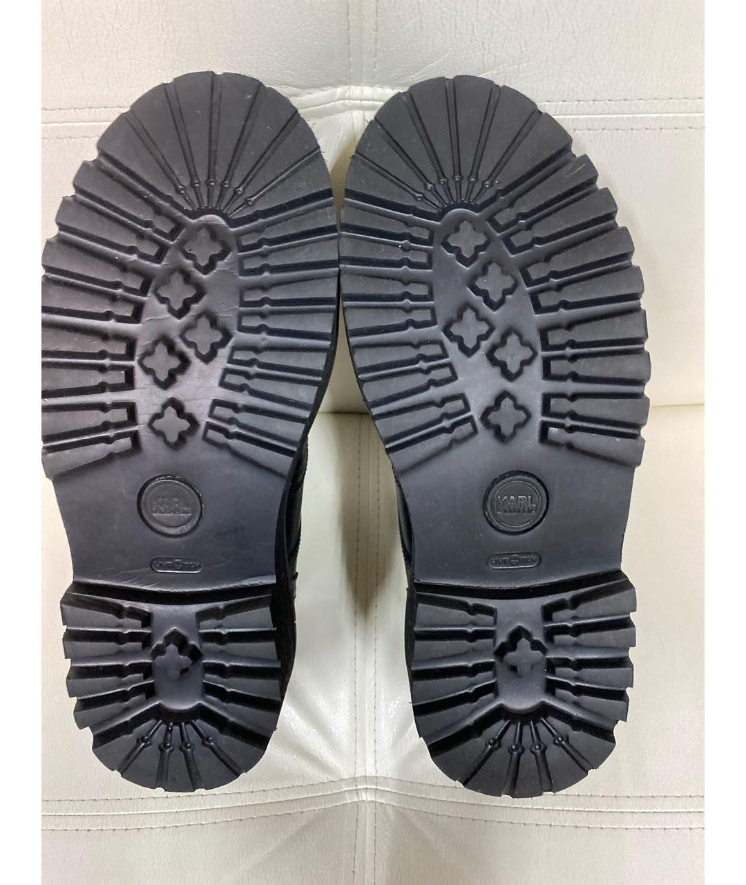 KARL LAGERFELD Черные кожаные брогги и оксфорды, фото 5