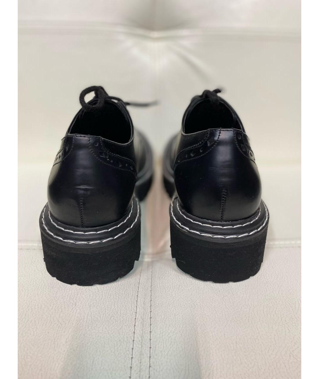 KARL LAGERFELD Черные кожаные брогги и оксфорды, фото 4