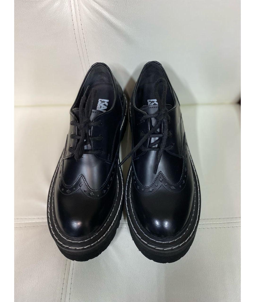 KARL LAGERFELD Черные кожаные брогги и оксфорды, фото 6