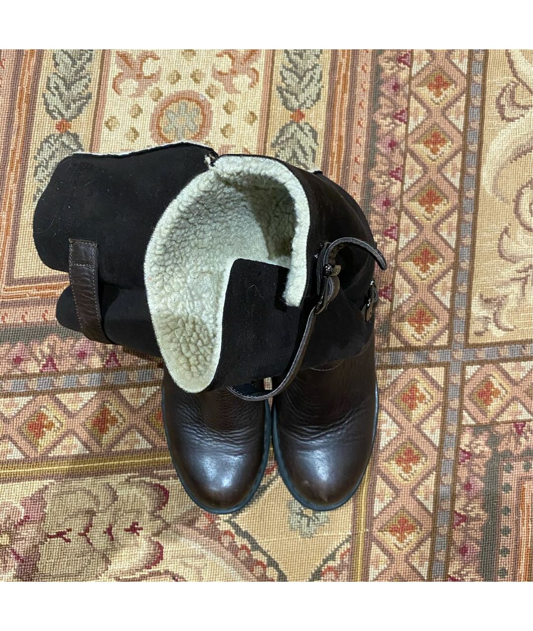 TWIN-SET Коричневые кожаные ботинки, фото 3