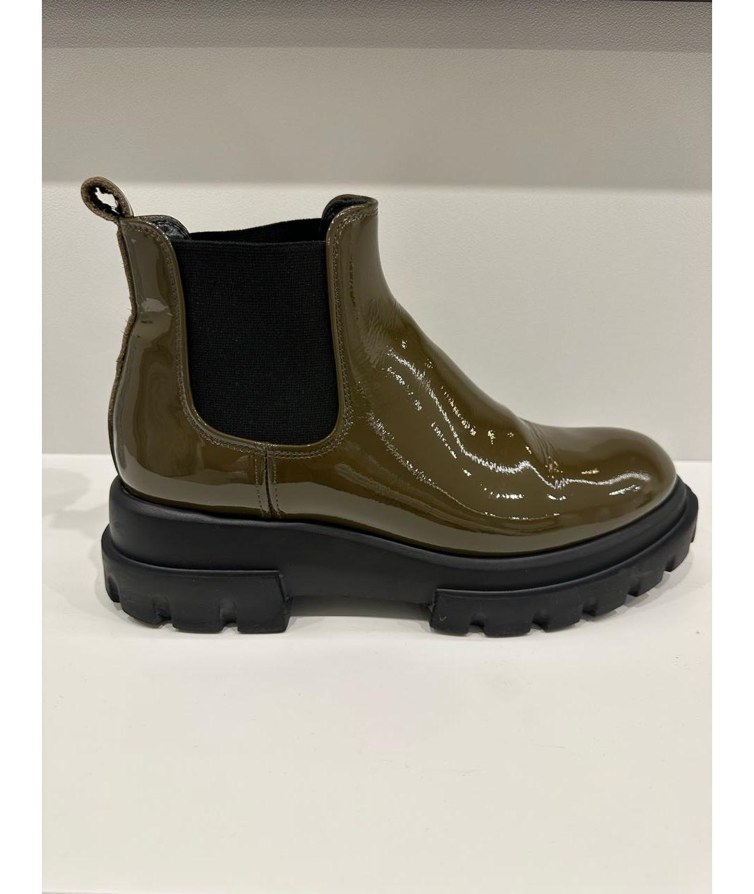 AGL Хаки ботинки из лакированной кожи, фото 9
