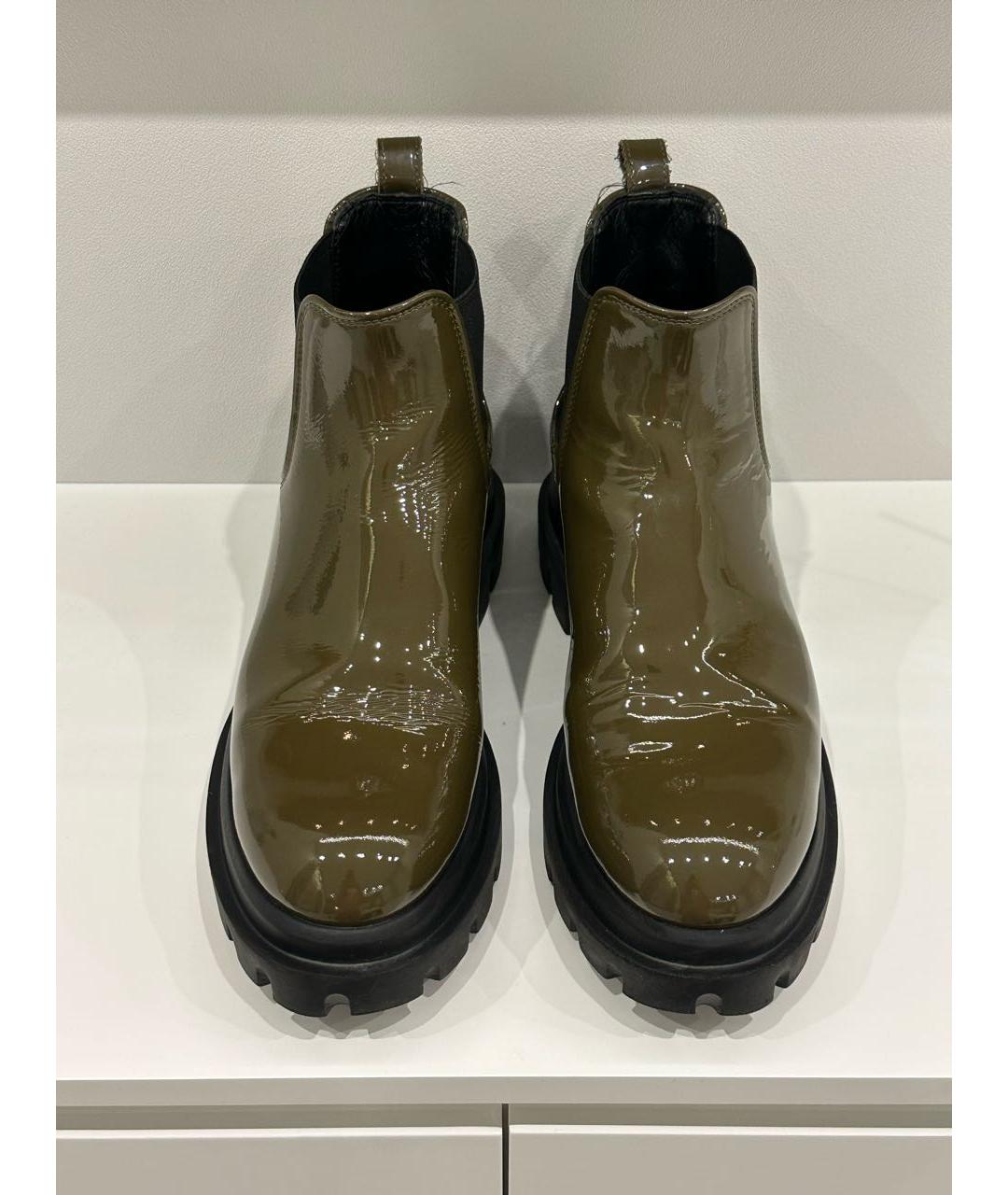 AGL Хаки ботинки из лакированной кожи, фото 2