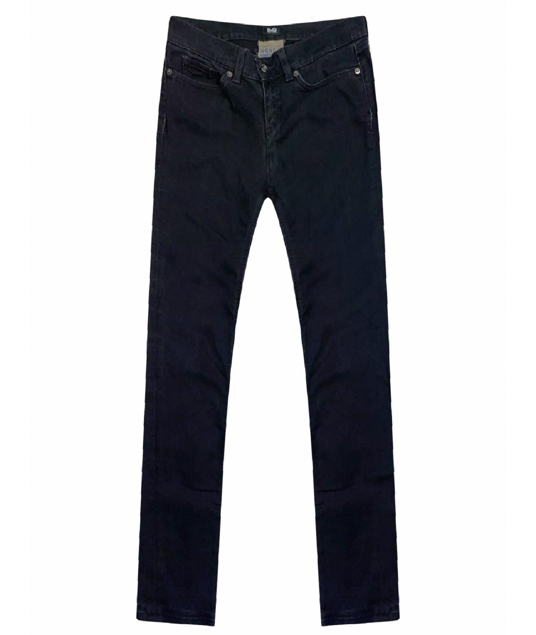 DOLCE&GABBANA Черные хлопко-эластановые прямые джинсы, фото 1