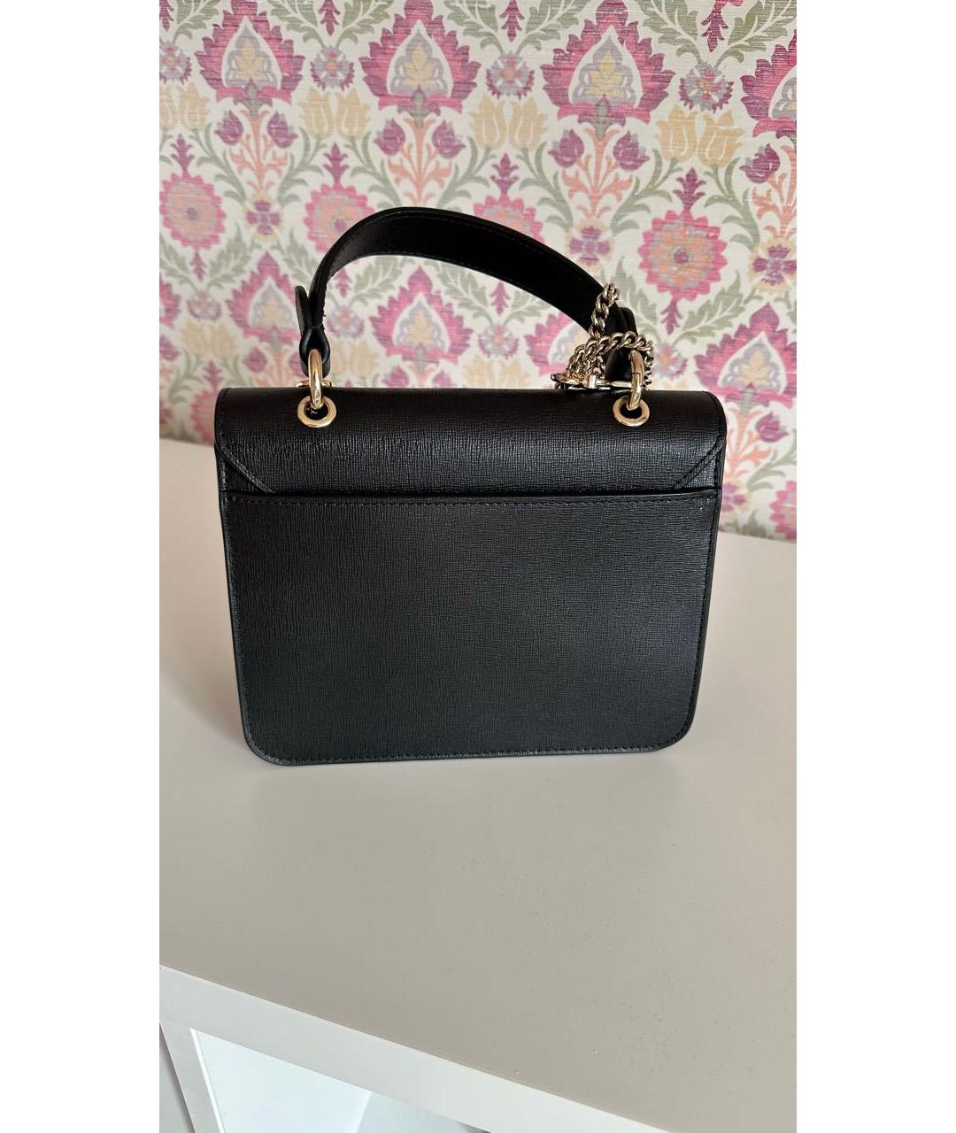FURLA Черная кожаная сумка с короткими ручками, фото 3