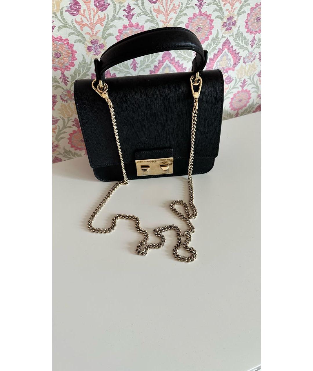 FURLA Черная кожаная сумка с короткими ручками, фото 2