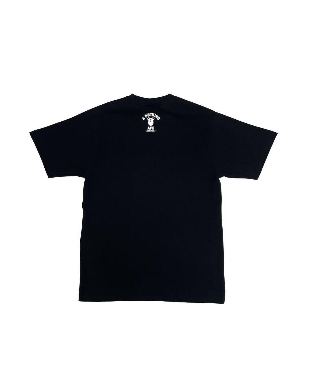 A BATHING APE Черная хлопковая футболка, фото 2