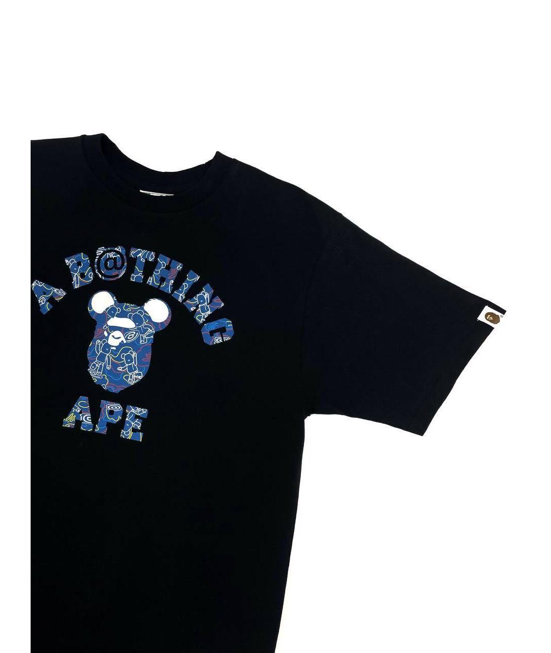 A BATHING APE Черная хлопковая футболка, фото 3