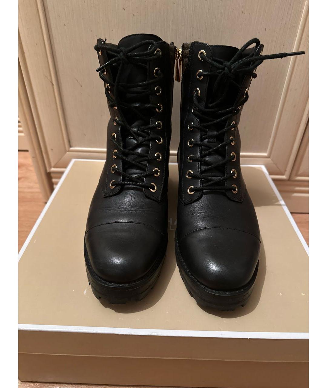 MICHAEL KORS Черные кожаные ботинки, фото 2