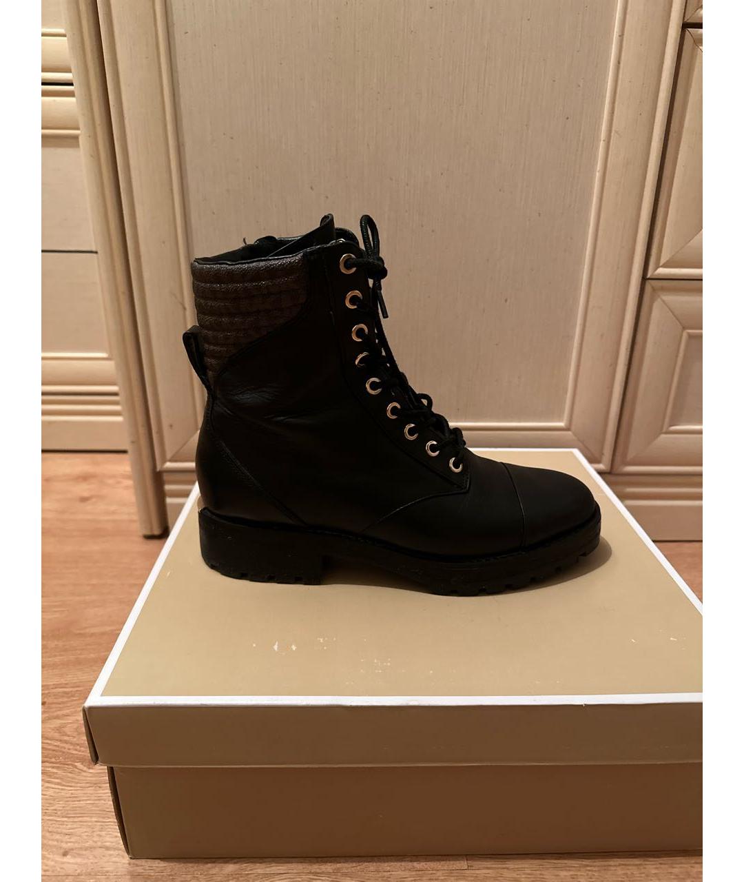 MICHAEL KORS Черные кожаные ботинки, фото 6