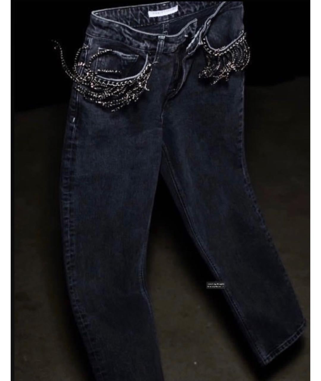 ZOE KARSSEN Черные хлопковые прямые джинсы, фото 3