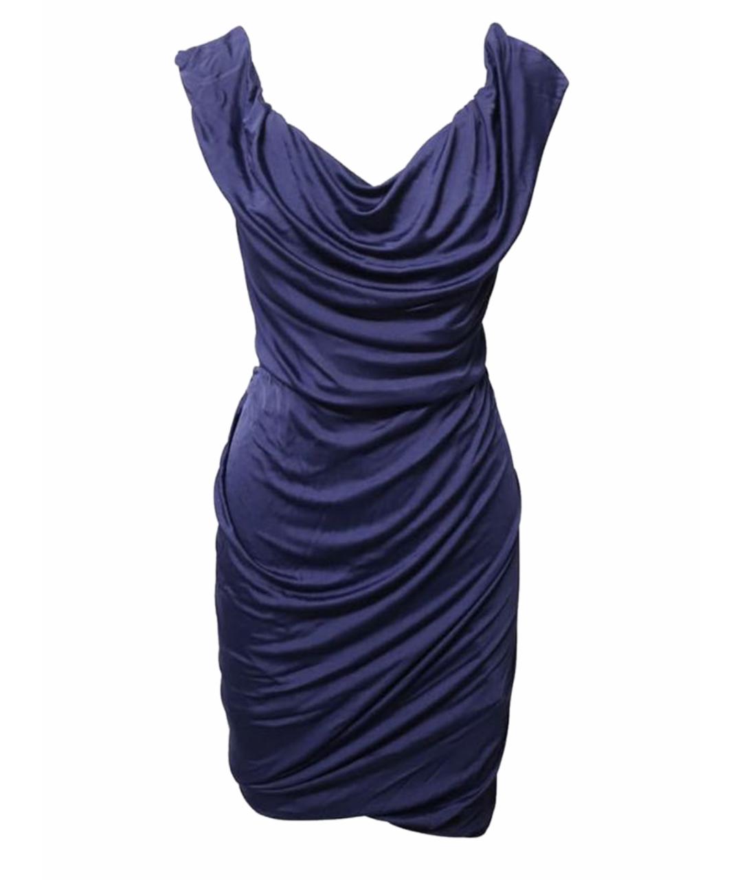 VIVIENNE WESTWOOD Темно-синее вискозное коктейльное платье, фото 1