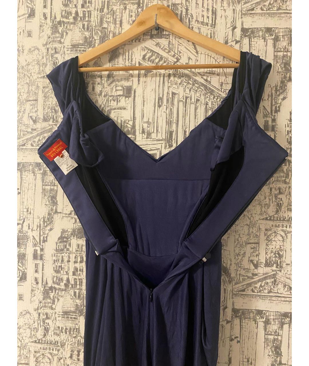 VIVIENNE WESTWOOD Темно-синее вискозное коктейльное платье, фото 6