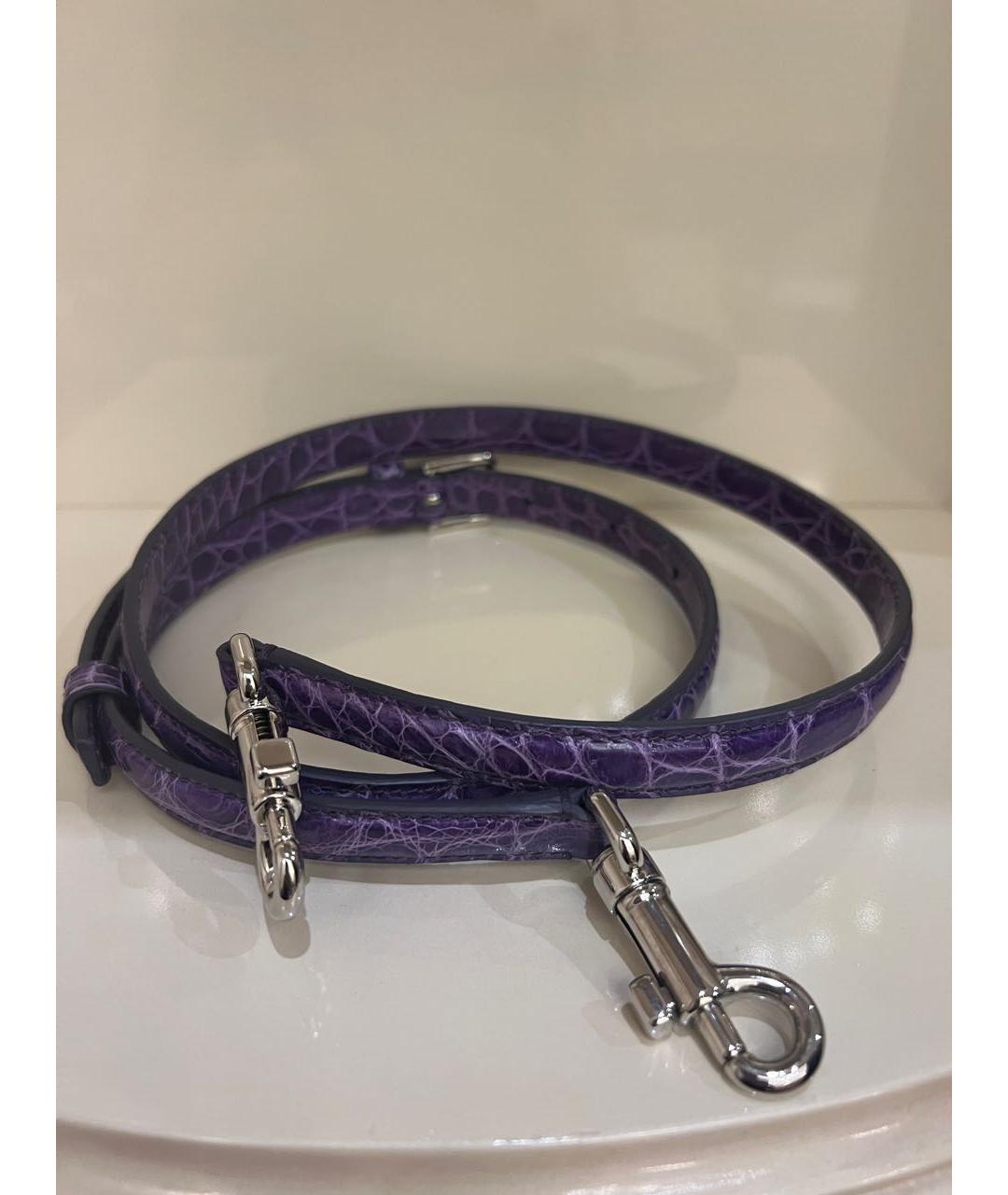 DOLCE&GABBANA Фиолетовая сумка с короткими ручками из экзотической кожи, фото 6
