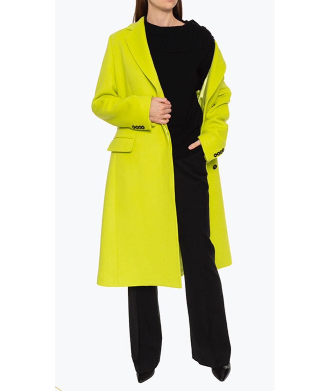MSGM Желтое шерстяное пальто, фото 5