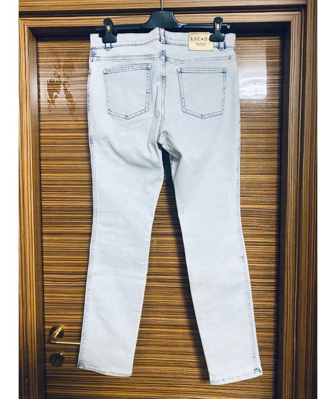 ESCADA Голубые хлопко-эластановые прямые джинсы, фото 2