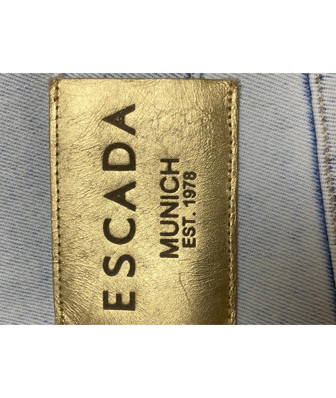 ESCADA Голубые хлопко-эластановые прямые джинсы, фото 4
