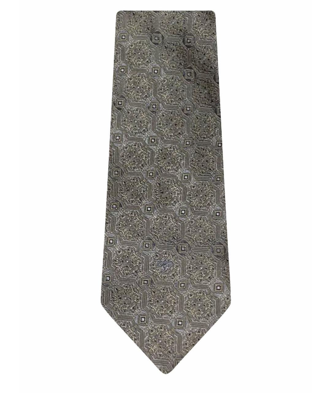 VERSACE Бежевый шелковый галстук, фото 1