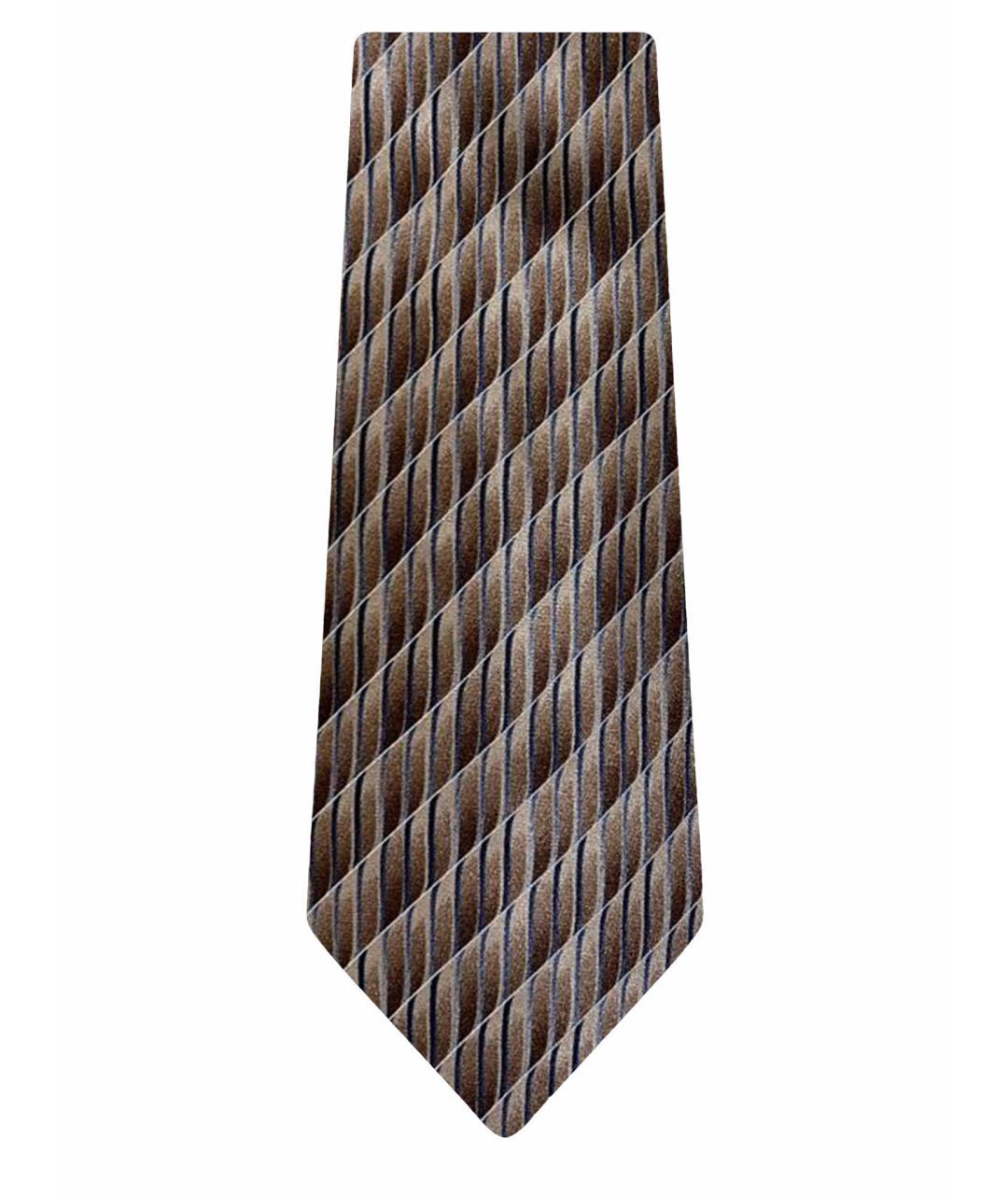 LANVIN Коричневый шелковый галстук, фото 1