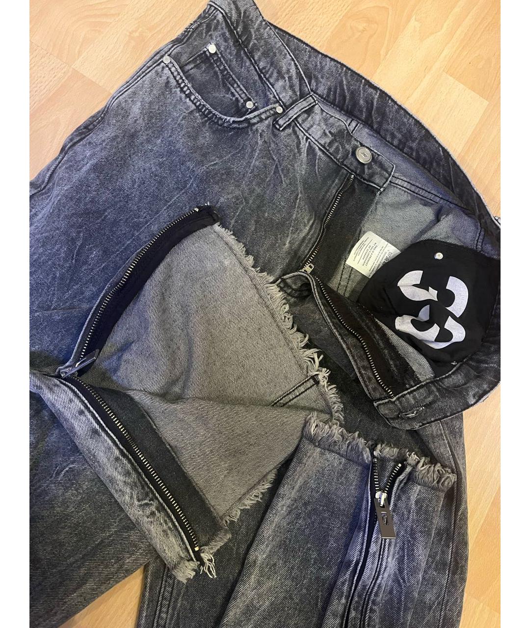 HAN KJOBENHAVN Антрацитовые хлопковые прямые джинсы, фото 3