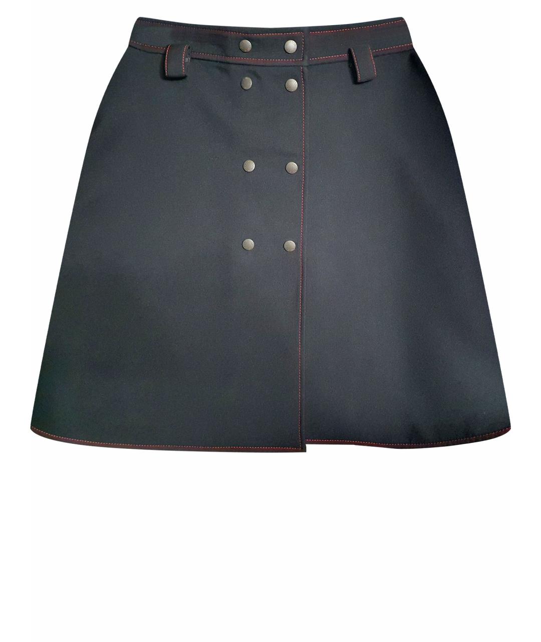 LOUIS VUITTON Черная полиэстеровая юбка миди, фото 1