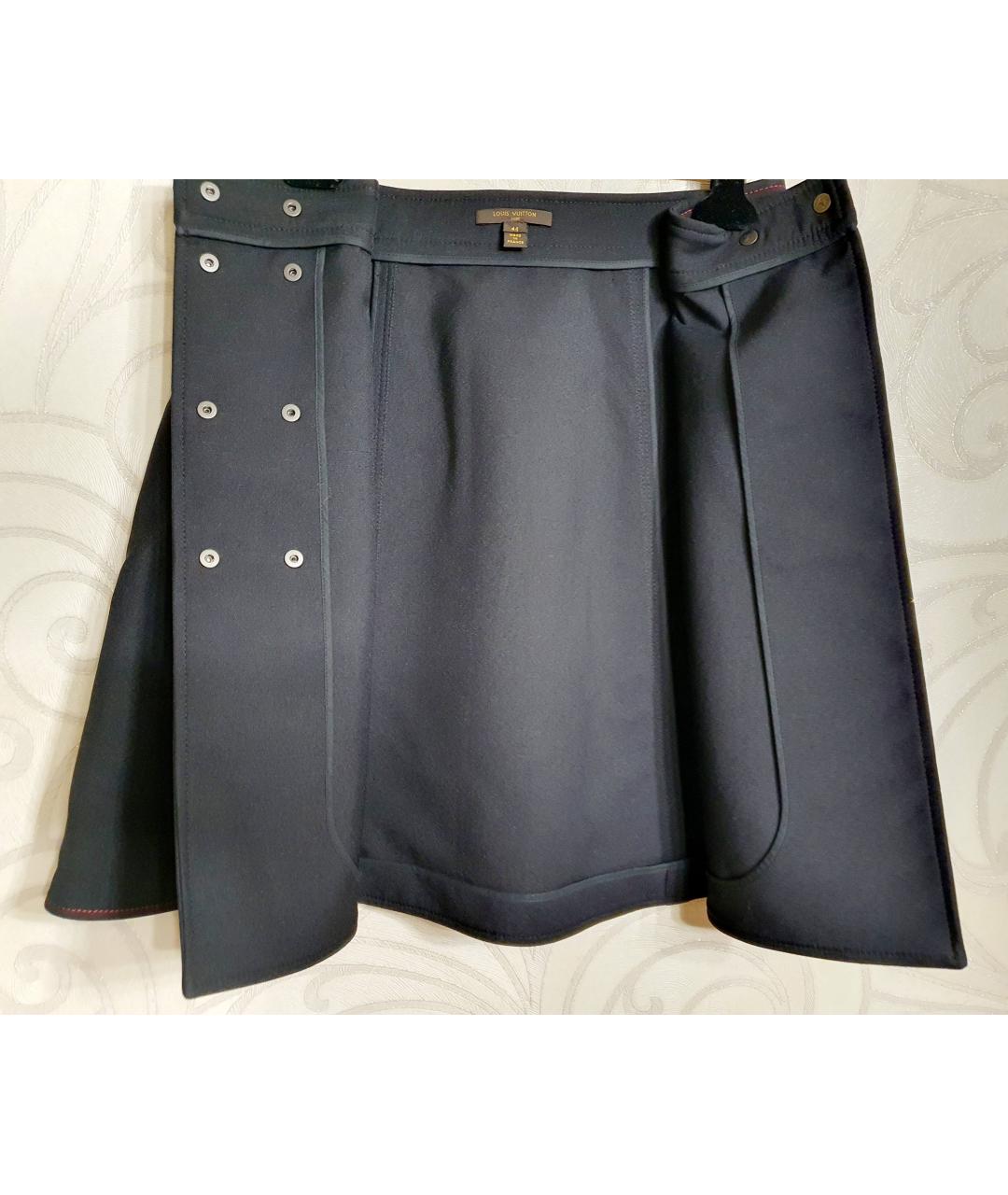 LOUIS VUITTON PRE-OWNED Черная полиэстеровая юбка миди, фото 3